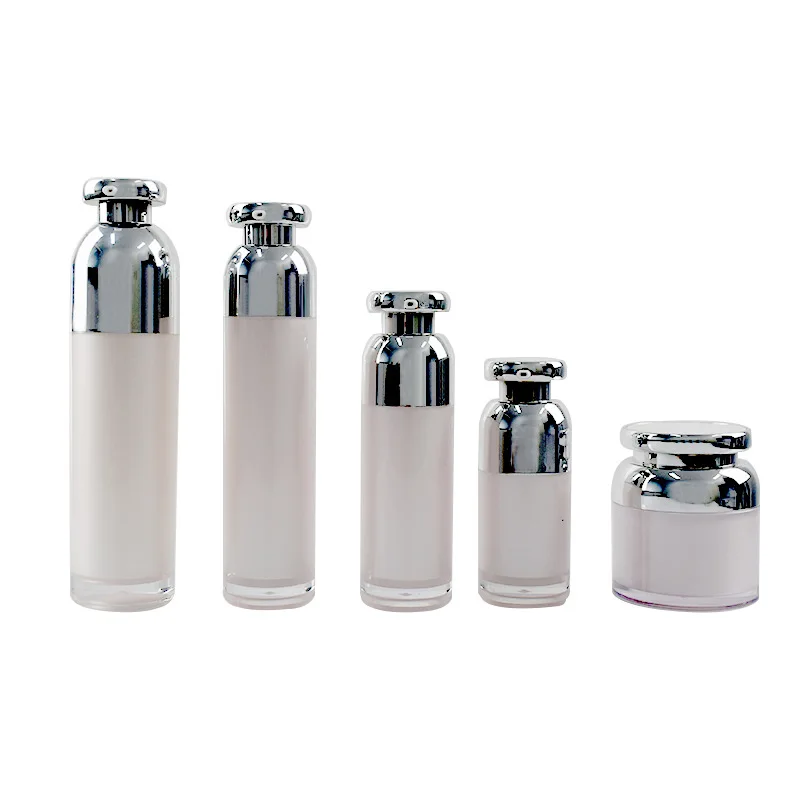 30ml 50ml 100ml Acrylic Vacuum Pump Bottles Makeup Cream Lotion Shampoo Airless Refillable Travel Cosmestic Containers 6pcs/lot