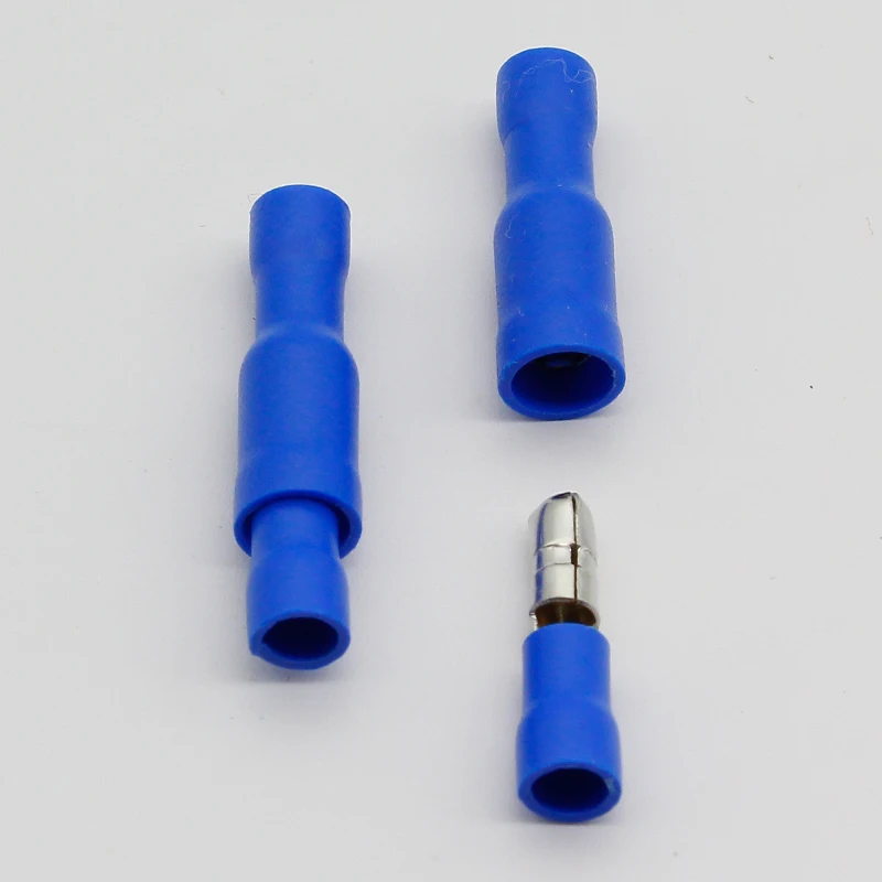 Hot 50 X Blue Male Female Bullet Connector Crimp Terminals Wiring