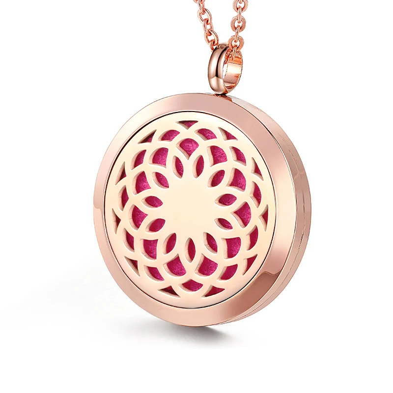 Top Quality  Perfume Locket 316L Stainless Steel Essential Oil Aromatherapy Diffuser Locket Pendant Necklace(send chain as gift)