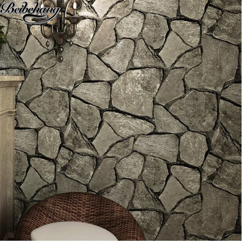 

beibehang Imitation fossil wallpaper 3d stereo nostalgic stone wallpaper bar restaurant background wall paper papel de parede