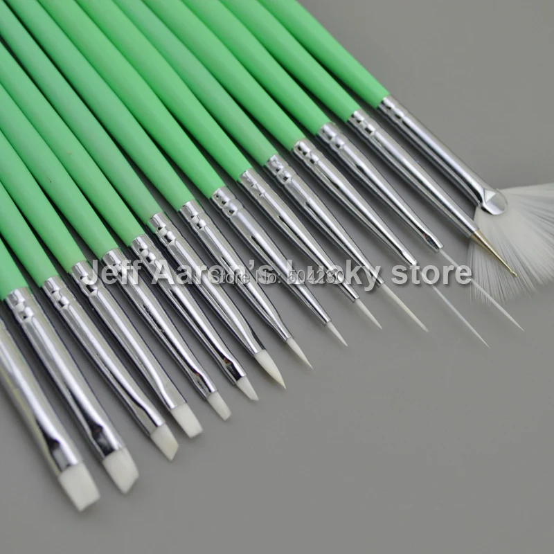 15 PCS High-quality Acrylic Power Nail Art Brush Set Nail Dotting Tool Painting Drawing Liner Brushes