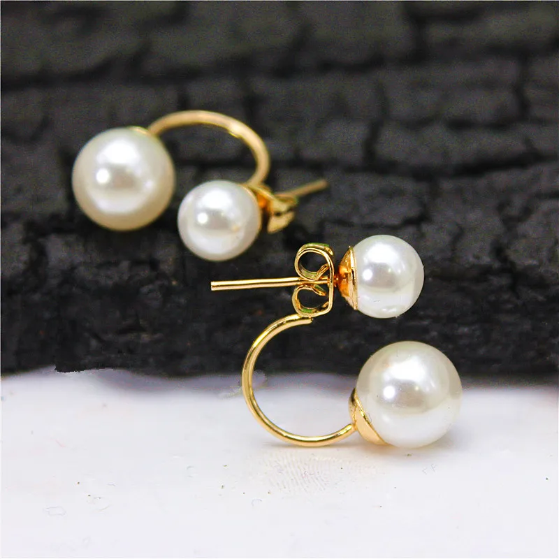 2019 new design fashion brand jewelry elegant double sides earrings for women stud earrings