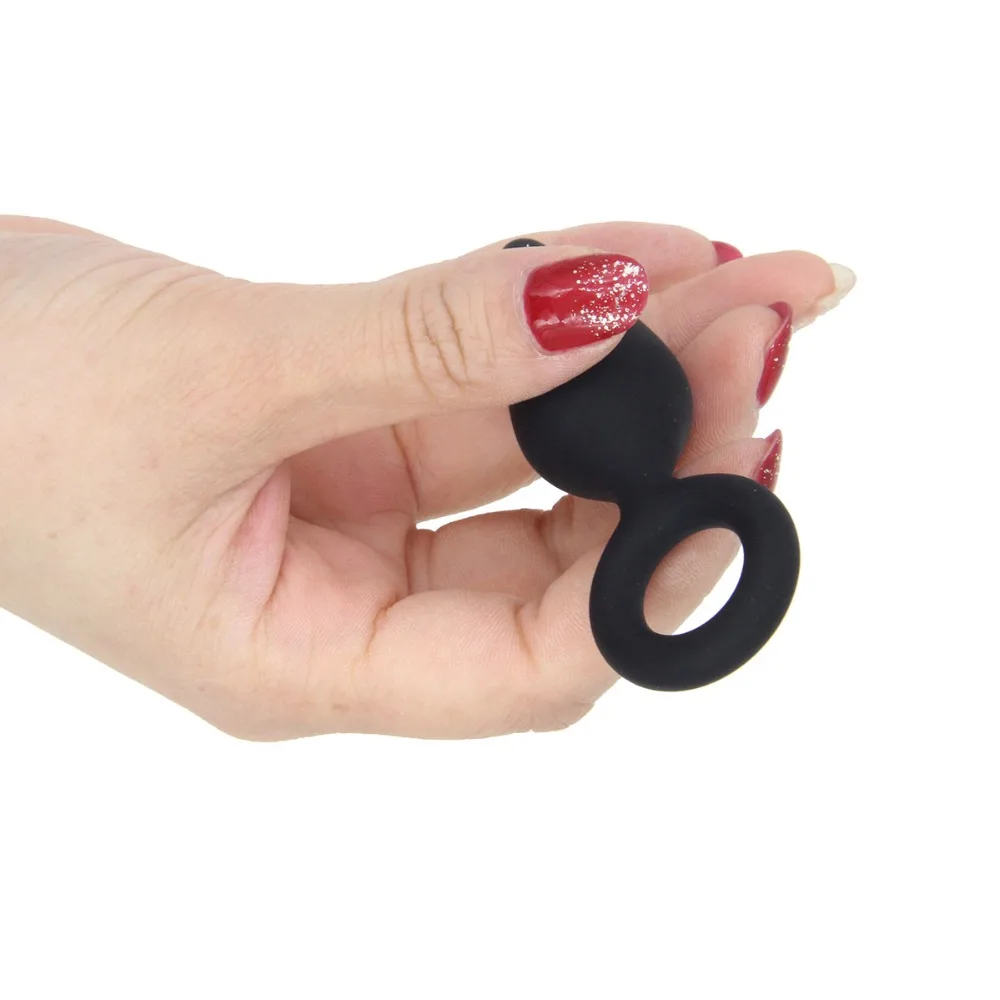 100%  Silicone  Anal Plug For Beginner Black WaterproofProstate Massager  Butt Plug Anal Sex Toys