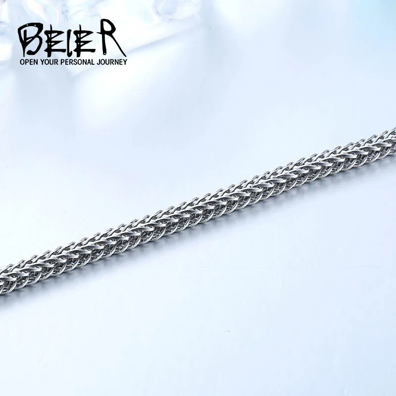 Beier 1.5/2/34mm stainless steel necklace twist  trendy Square Fox chain necklace boy/man BN1043