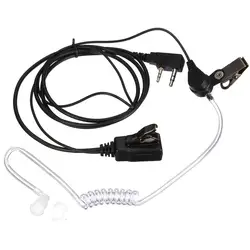 Pro 2 Pin Earpiece Headset Earphone For Motorola Kenwood Radio with Hidden microphone inside PTT Switch Security