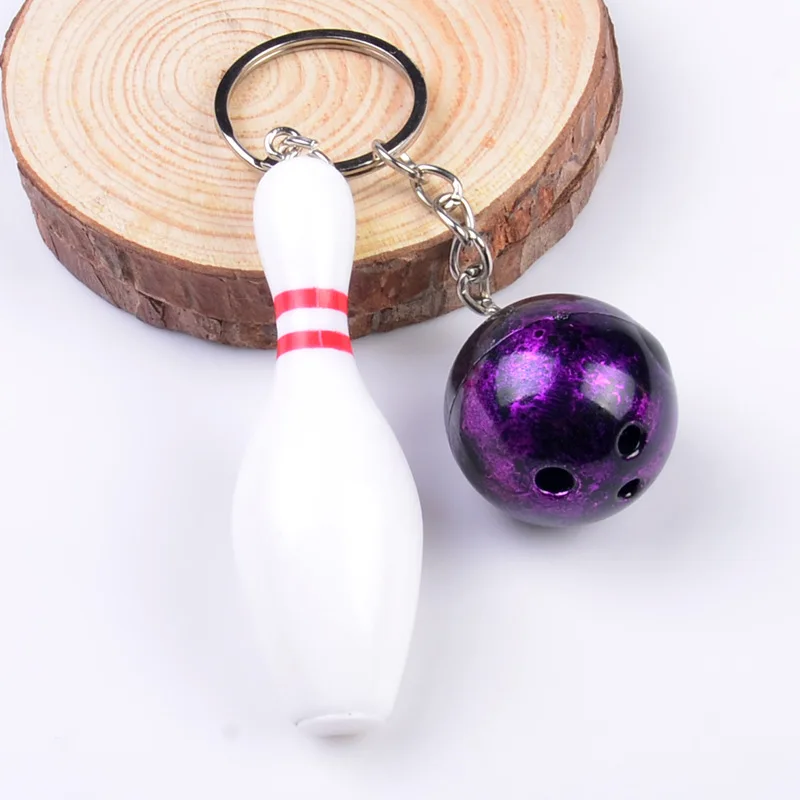 1PC Bowling metal Keychain Car Key Chain Key Ring Sports Hot Sale Keyring pendant For Man Women Gift Metal Craft MY 001