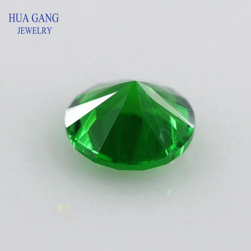 Glass Beads  Size 1.0-15mm New Color Green Round Shape Machine Cut Loose Glass Stone Synthetic Gems For Jewlry