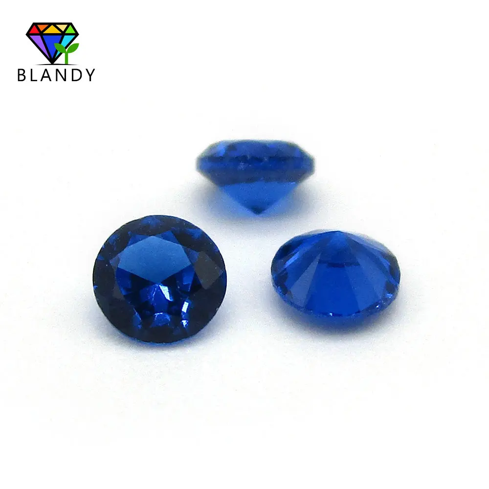 뜨거운 판매 AAAAA 품질 1000 개/몫 1.0~3.0mm # 113개의 블루 스피넬 스톤 라운드 브릴리언트 컷 합성 보석 보석용