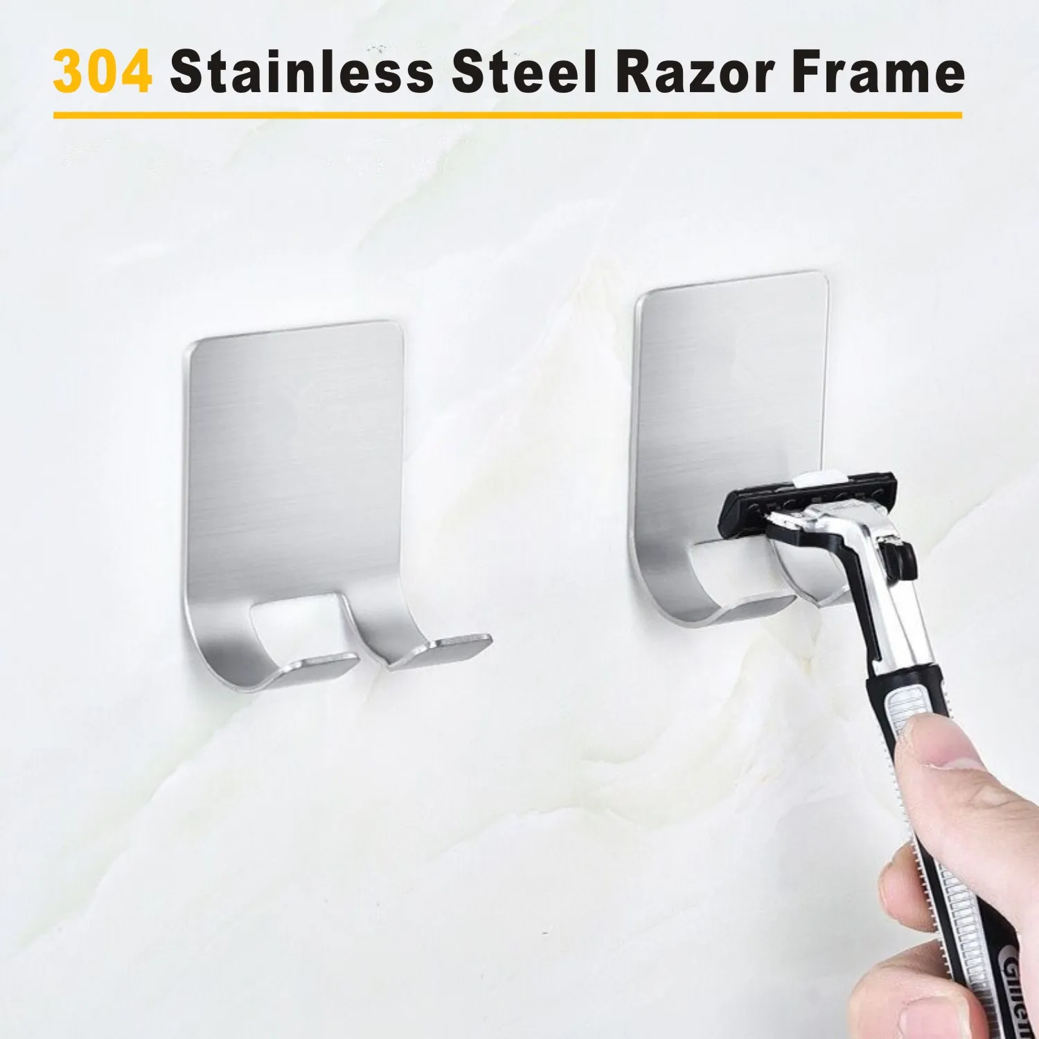 1PC New Wall-mounted Shaver Shelf 304 stainless Razor Holder Men Shaving Shelf Razor Rack Bathroom Viscose Razor Hook