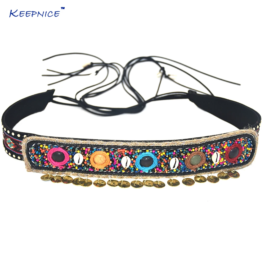 Gypsy Hippie Boho Bohemian Belly Chain Belt Dance Body Chain Ethnic Sash Casual Waist Belt Dresse Retro Black Leather Belts