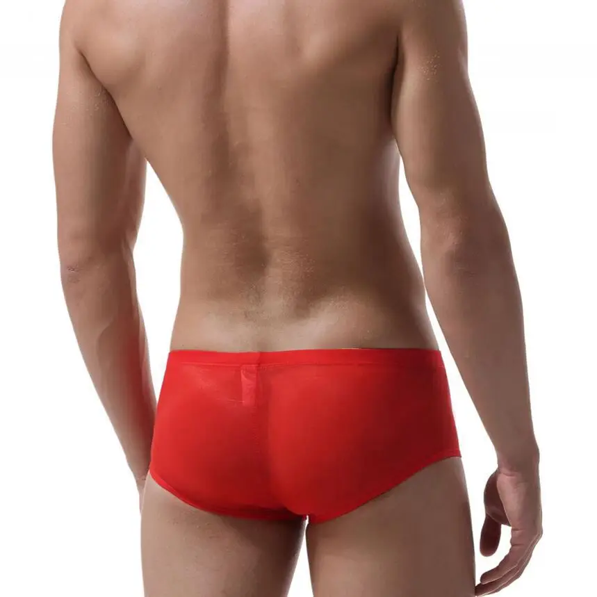 3Pcs/lot  Top Fashion Rushed Polyester Solid Boxers Men Underwear Silky Sexy Comfortable Soft Boxer Cuecas Underpants