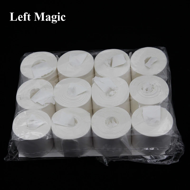 Mouth Coil Paper (White) 12 Pcs/Pack 19 Meters Top-Quality Vomit Paper Magic Tricks Close Up Street Magician Magia Accessories