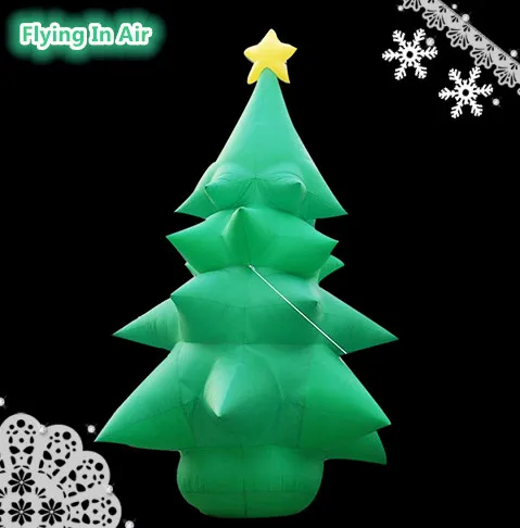 3m/10' Outdoor Decorative Christmas Inflated Tree Green Inflatable Christmas Tree Balloon for Park And Yard