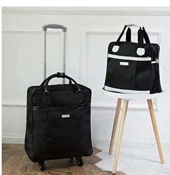 Women wheeled bags Travel trolley bags with travel handbag Nylon large capacity Travel Rolling Luggage bag wheels with handbag