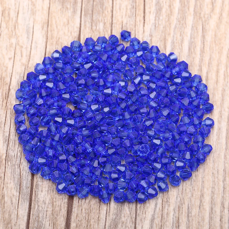 Blue 100pc 4mm Austria Crystal Bicone Beads 5301 DIY Jewelry Making S-17