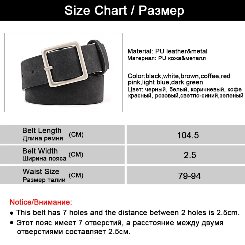 MaiKun Women Leather Belts for Jeans Luxury brand Designer Belts Female Square Metal Pin Buckle Belt