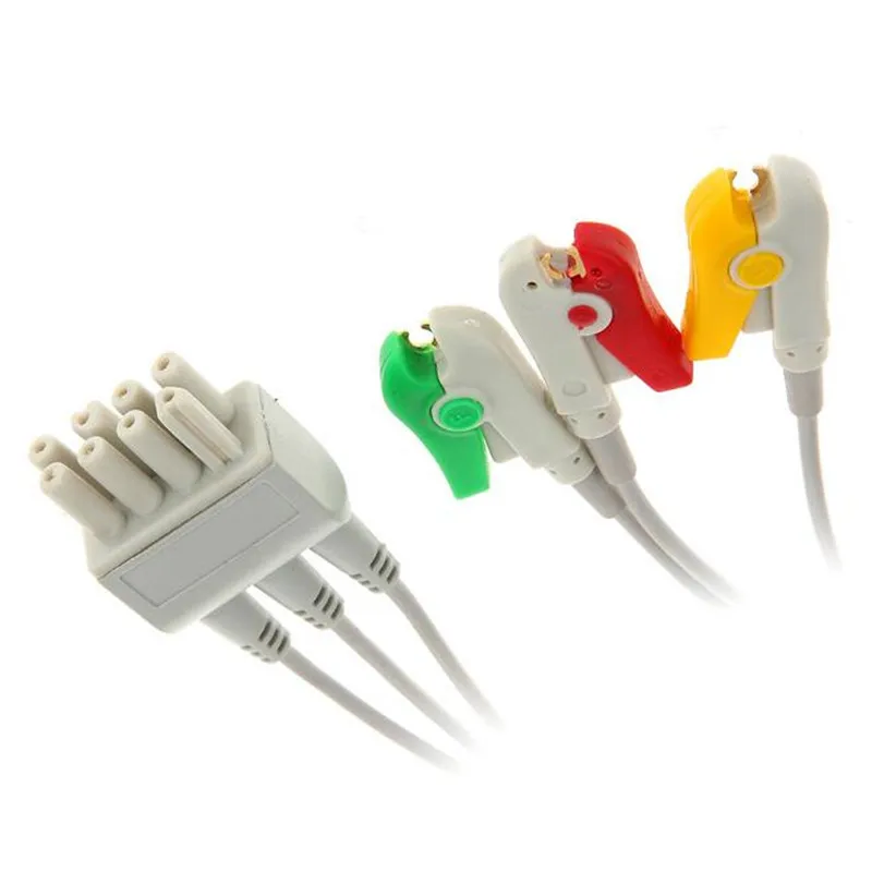 

Compatible For Nihon Kohden Ecg Patient Cable 3 Leads Ecg Cable Corpuls Ecg Leadwire Cable TPU 3.6M