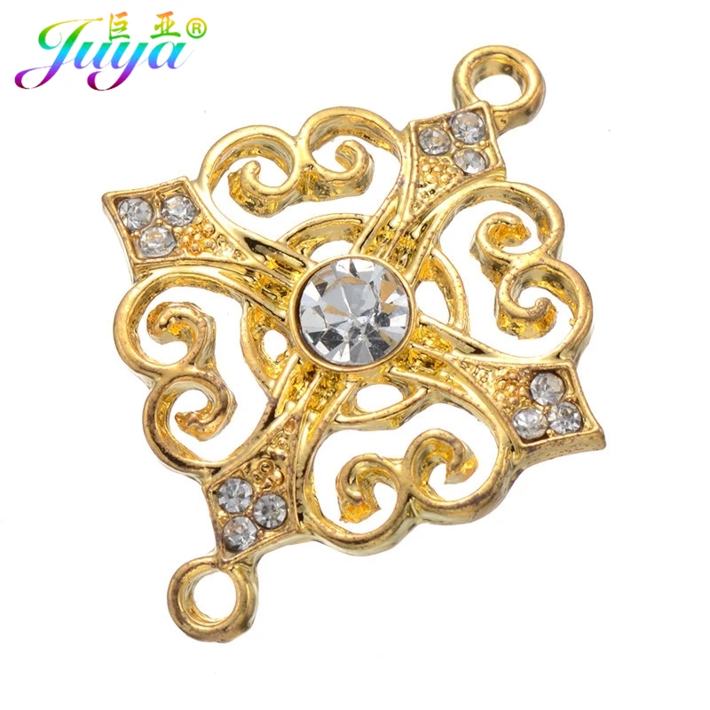 Juya 10pcs DIY Gold/Silver Color Religious Cross Catholicism Charms Connector Accessories For Handmade Christian Jewelry Making