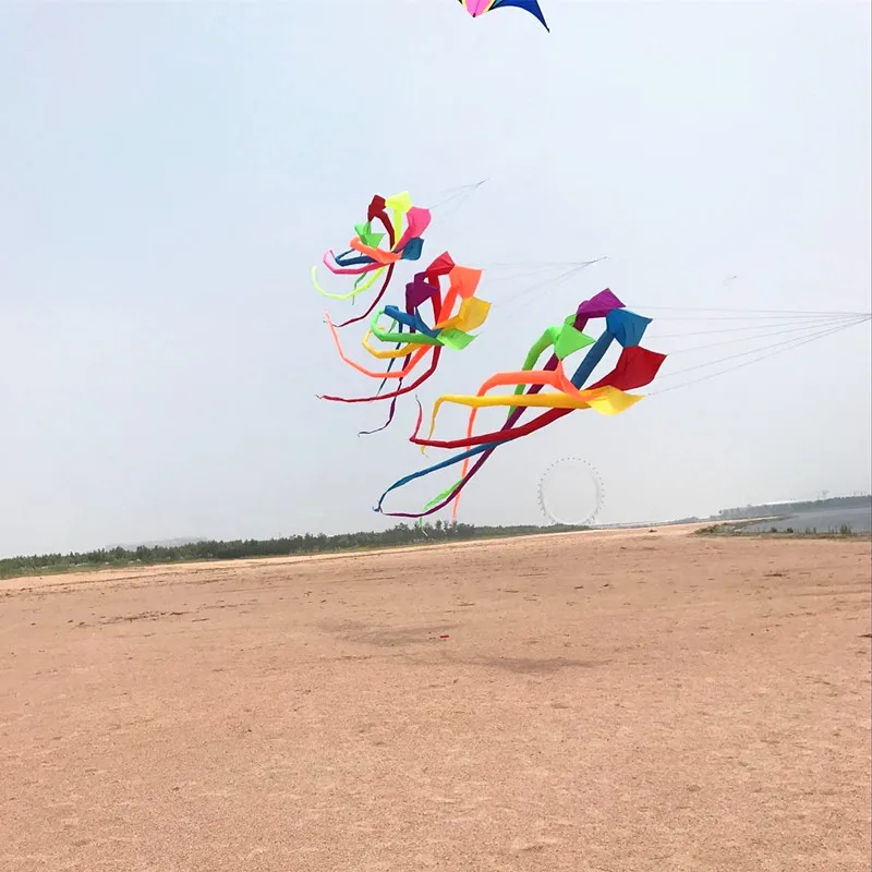 Gratis Verzending 6M Grote Regenboog Windsocks Vliegers Surf Ripstop Nylon Vlieger Vliegende Reel Paragliding Vis Giochi Outdoor Volwassenen Vliegers