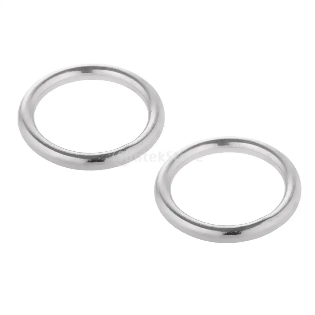 2pcs 25-60mm Dia. Smooth Welded Precision Polished 304 Stainless Steel Marine Boat Round O Ring Hammock Yoga Hanging Ring