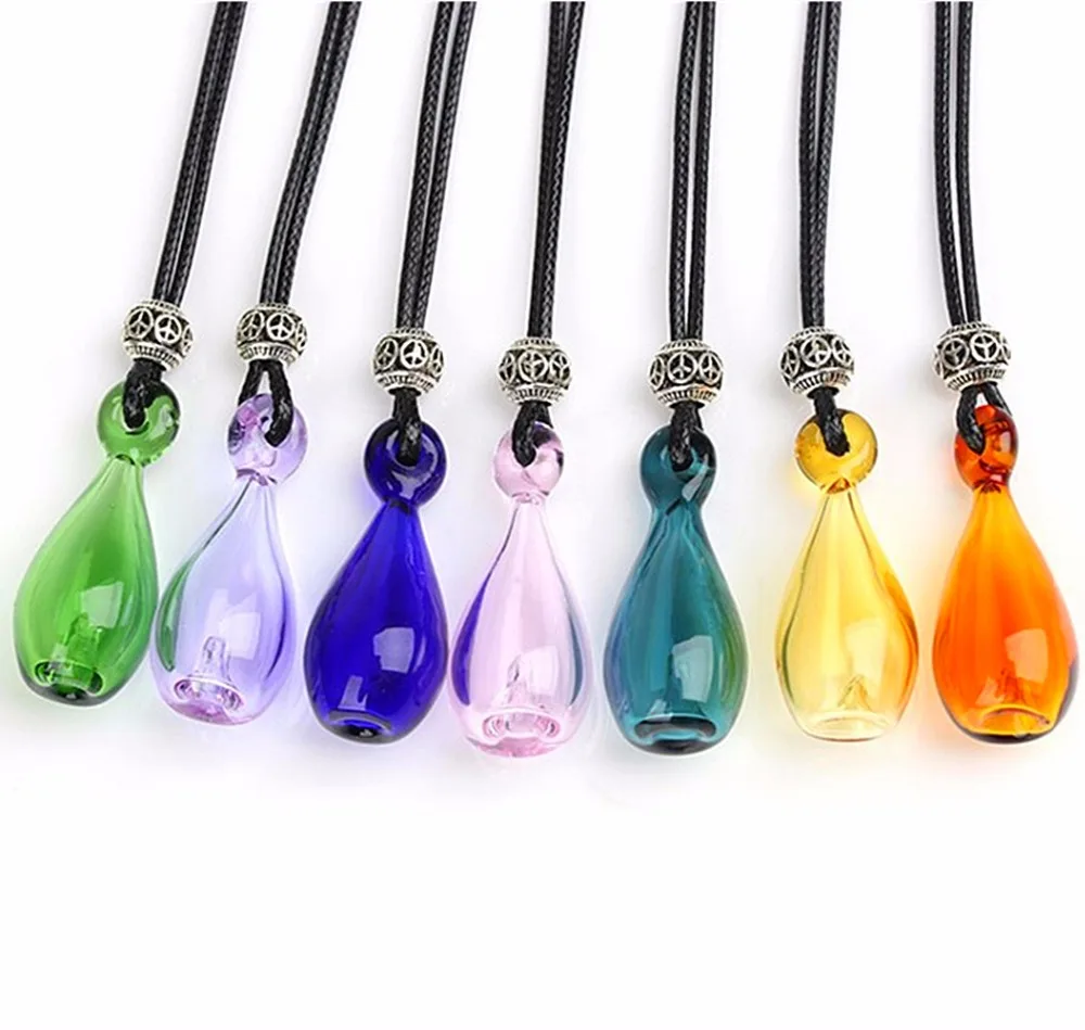 1PC  Essential Oil Bottle Pendant Necklace Diffuser Perfume Refillable Coloured Handmade Drop Pendant Necklace