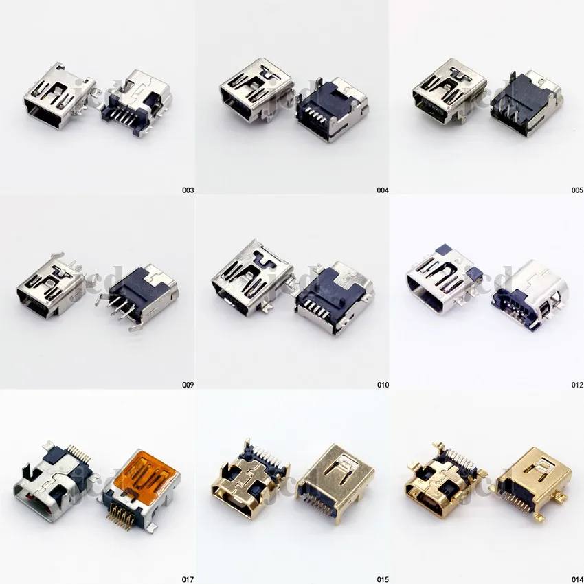 

Hot sale 9 models 5pin 8pin 10pin Mini USB Type B Female Socket 5-Pin Right Angle DIP SMT Jack Connector