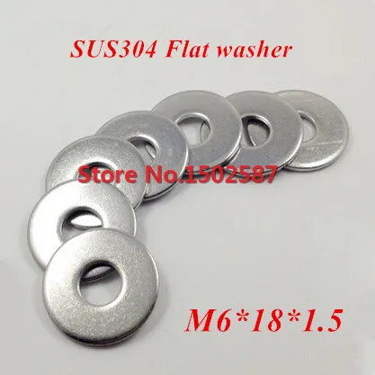 

100 Pieces M6*18*1.5 Thick DIN 9021 Flat Washer A2-70 Stainless Steel SS304