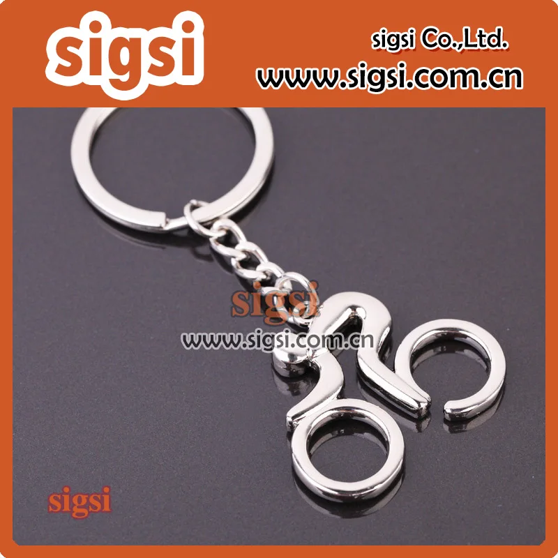 100pcs Wholesale cheap souvenir custom logo metal zinc alloy bike keychain