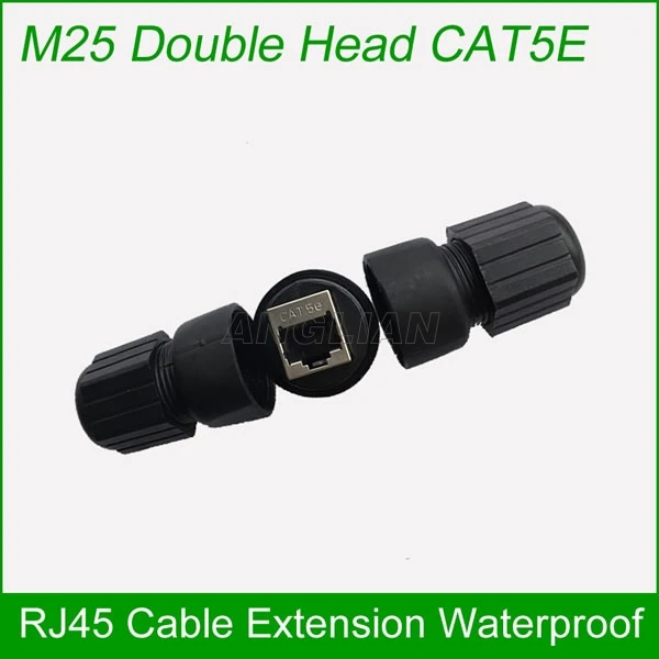 

M25 CAT5E CAT6E Ethernet cable connector Metal shielded RJ45 Interface Outdoor Bridge waterproof Joint Field assembly adapter