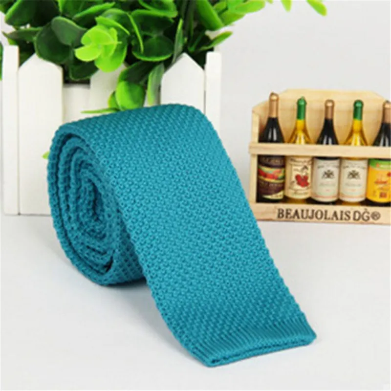 

Men Fashion Solid Tie Knit Knitted Tie Plain Necktie Narrow Slim Skinny Woven Tie