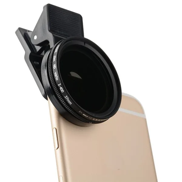 Zomei Adjustable 37mm Neutral Density ND2-ND400 Phone Camera ND Filter Lens for iPhone Huawei Samsung Android ios Phone