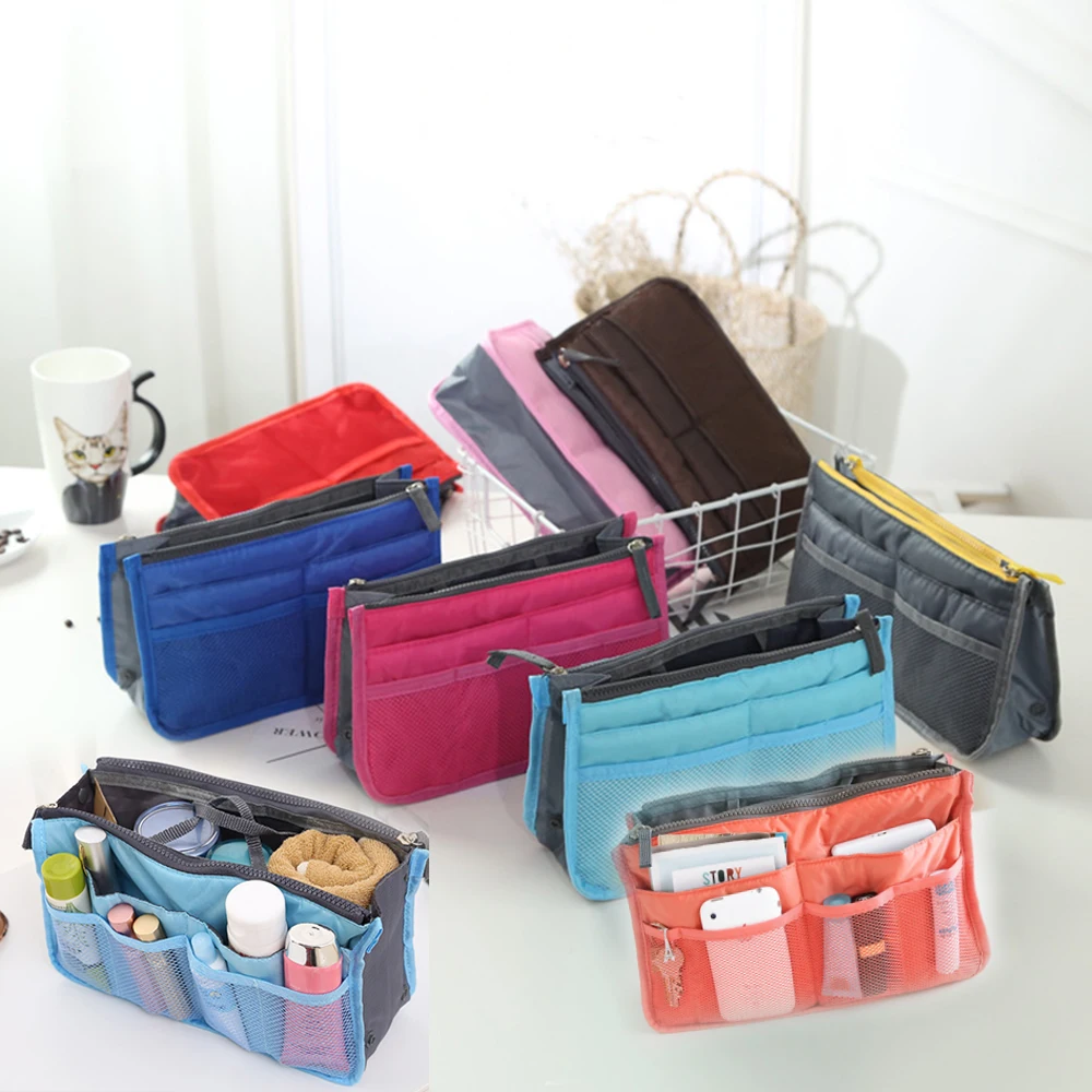 Organizer Handbag 2024 Hot Sale Fashion Women Travel Insert Organizer Insert Bag Purse Large Liner Lady Makeup Cosmetic Bag Tot