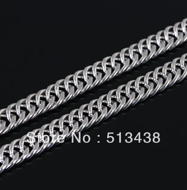 10 meter Highly mirror polishing  Stainless Steel 7mm double cowboy chain.jewelry finding no clasp.DIY necklace In bulk