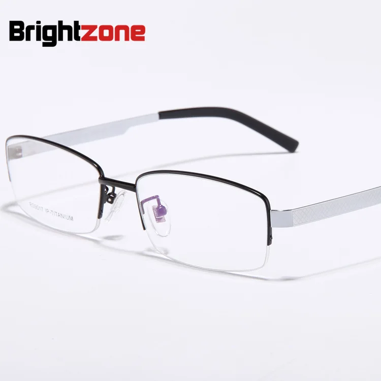 

Wide Face Pure Titanium Exceed Light Business Affairs Half Rim Frame Myopia Spectacle Prescription Glasses Male Lens width 55mm