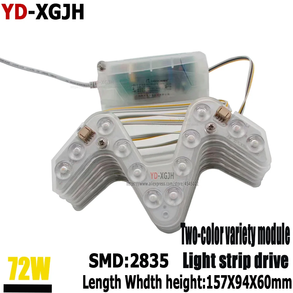 2P Hot Variety module smart home two-color dimming light strip drive 72W SMD2835 for round rectangular light source replacement