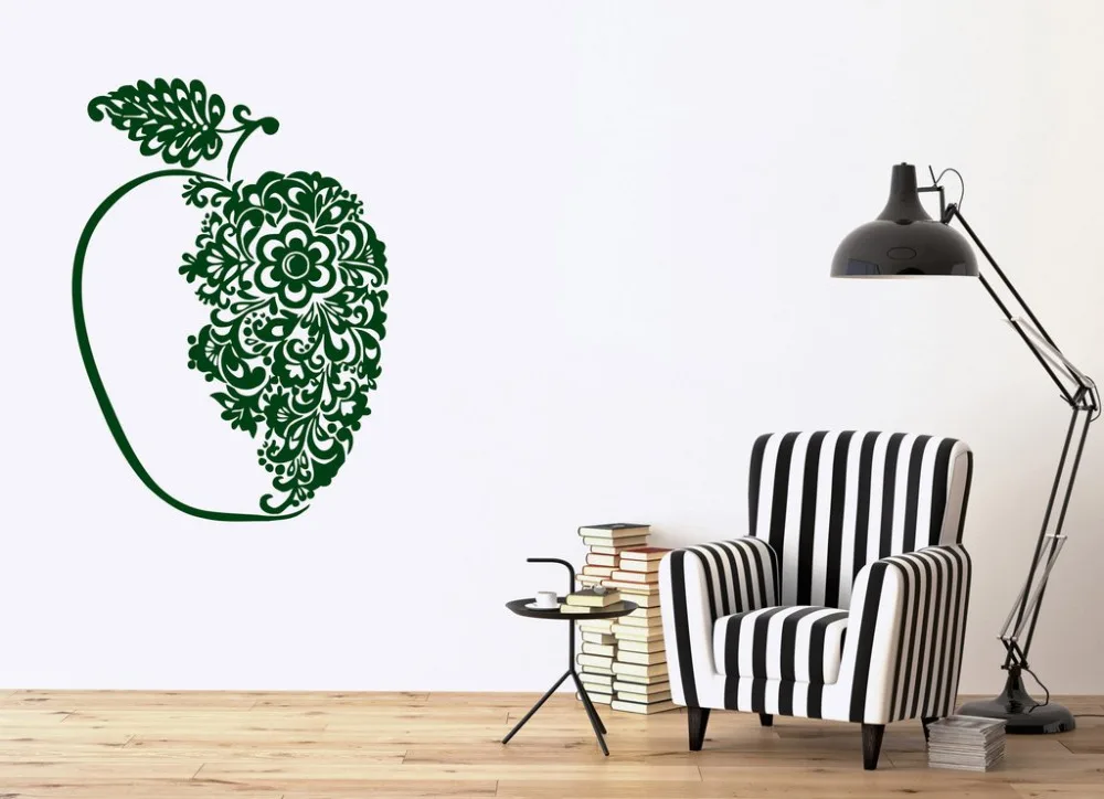 Art Apple Vinyl Wall Stickers Wall Stickers Big Beautiful Tasty Juicy Apple Flavored Wall Decal Decor Living Room Bedroom SA205