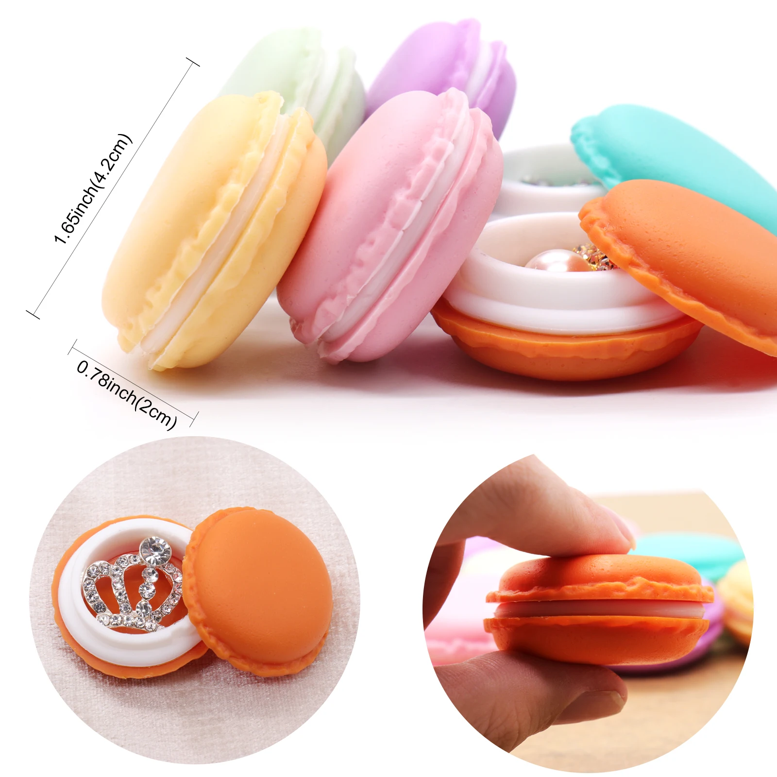 6PCS/set Makeup Organizer Mini Macaron Travel Bag Storage Coin Box Lovely Candy Color Case Carrying Pouch jewerly boxes Plastic