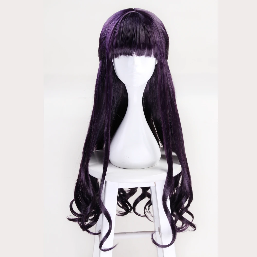 New Anime Cosplay Wig Sakura Card Captor Tomoyu Daidouji Heat Resistant Synthetic Hair Dark Purple Curly Wavy Woman Wigs