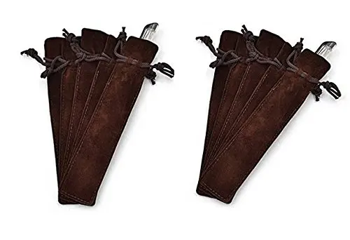 XRHYY 10pcs Coffee Simple Pen Pouch, May tighten up Velvet Pen Bags