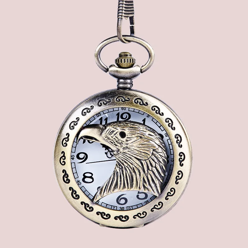 

8837 Antique Eagle Design Pocket Watch Bronze Alloy Quartz Casual Menswear Ladies Fashion Chain Gift Pocket watch