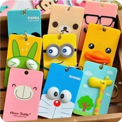 Porte-cartes en PVC, étui pour cartes de crédit, Bus, Panda, dessin animé mignon, Design de monstre, porte-clés, anneau, sac, accessoires KT5, offre spéciale