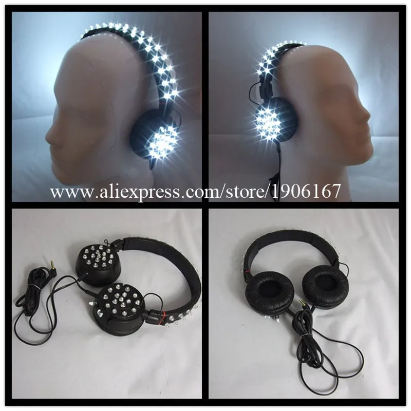 Led Luminous Illuminate Growing Bar DJ Magic Light LED Headset Headphone Festive Party Supplies