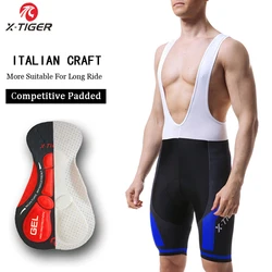 X-TIGER Cycling Bib Shorts Pro Bib Bike Tights 5D Padded Riding Bicycle Cycling Bib Shorts Summer Mens Cycling Shorts