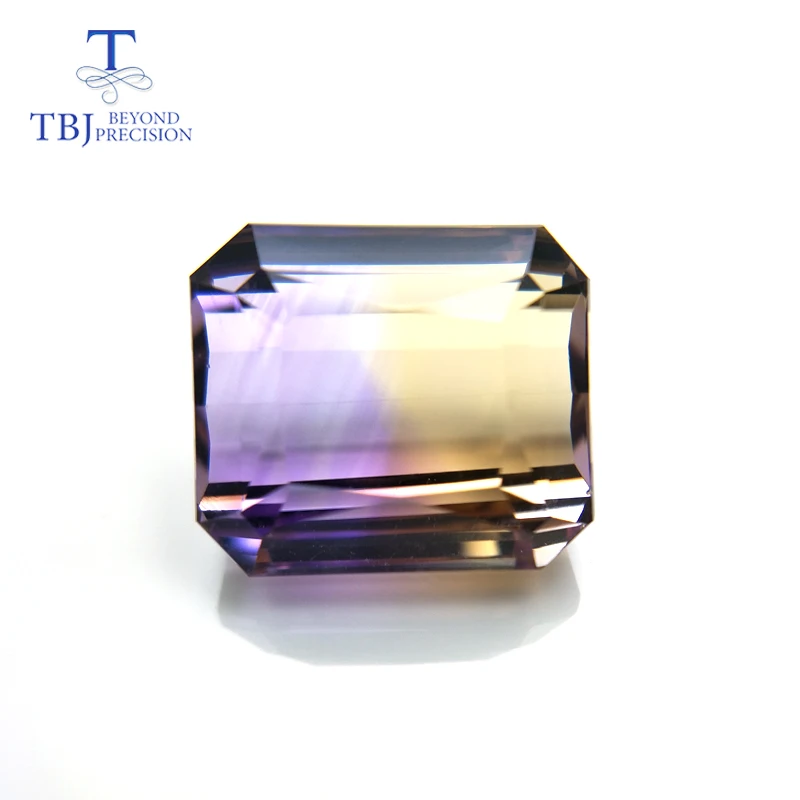 

TBJ ,100% Natural 18-20ct checkerboard cutting two color ametrine loose gemstones for gold and silver jewelry making DIY