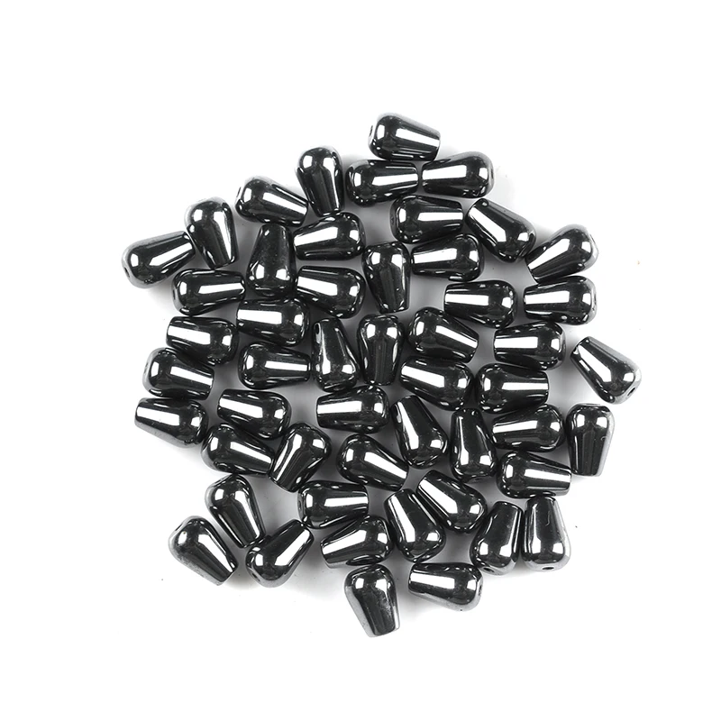 AAA Nature Stone Water Drop Black Hematite Beads Cone Shape Bead 8mm 12mm New Stones For Diy Jewelry Bracelet Making Accessories