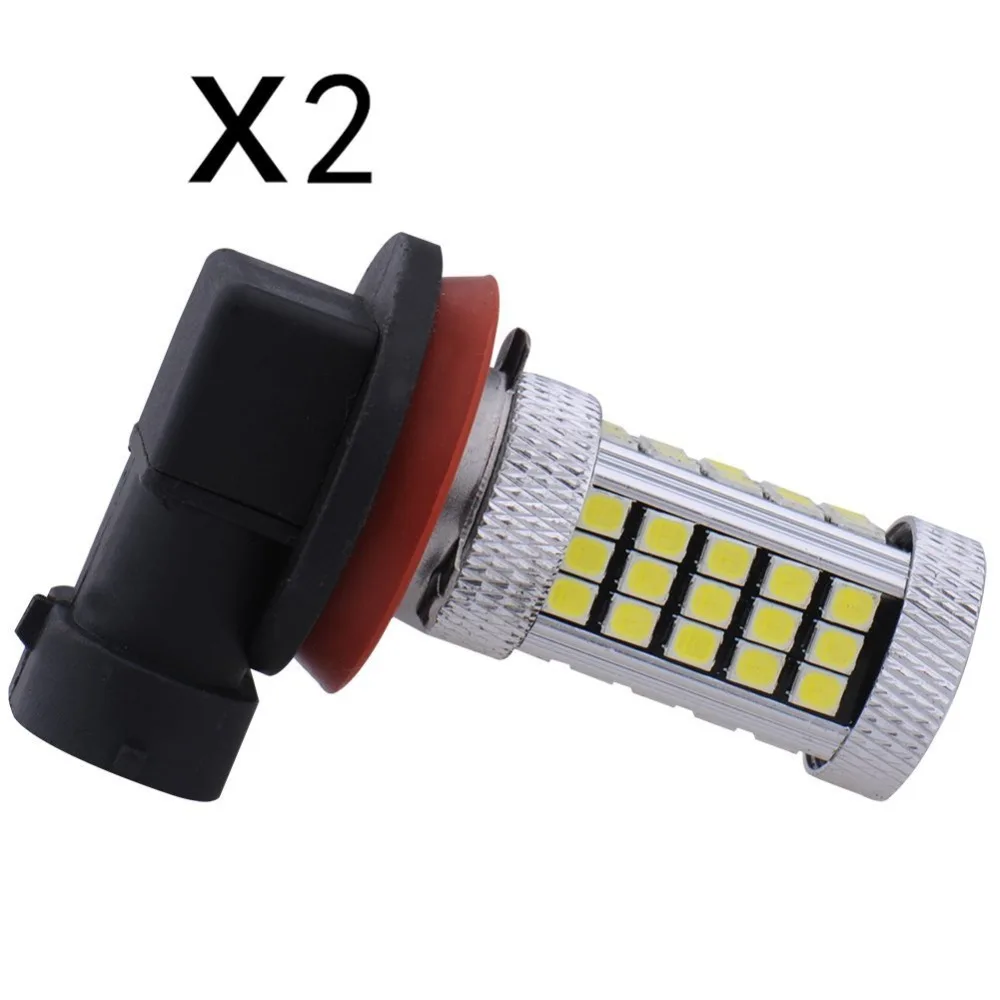 2 x H11 33 SMD 2835 LEDs 10 W Lampe Blanc avec lentille Stop Park Tete brouillard ampoule Tournez signal indicateur LED