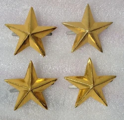 4PCS WWII WW2 JAPANESE MILITARY IMPERIAL ARMY CAP BADGE STAR PIN INSIGNIA YELLOW