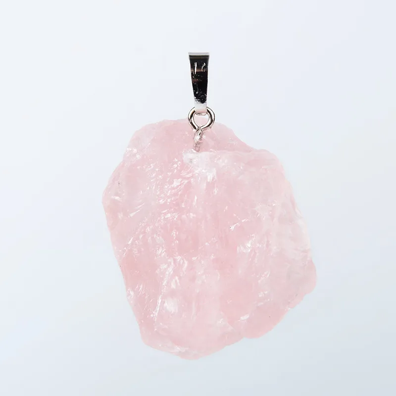 New Original Irregular Shape Natural Stone Amethysts Pink Quartz White Rock Crystal Pendant for Women Necklaces Jewelry