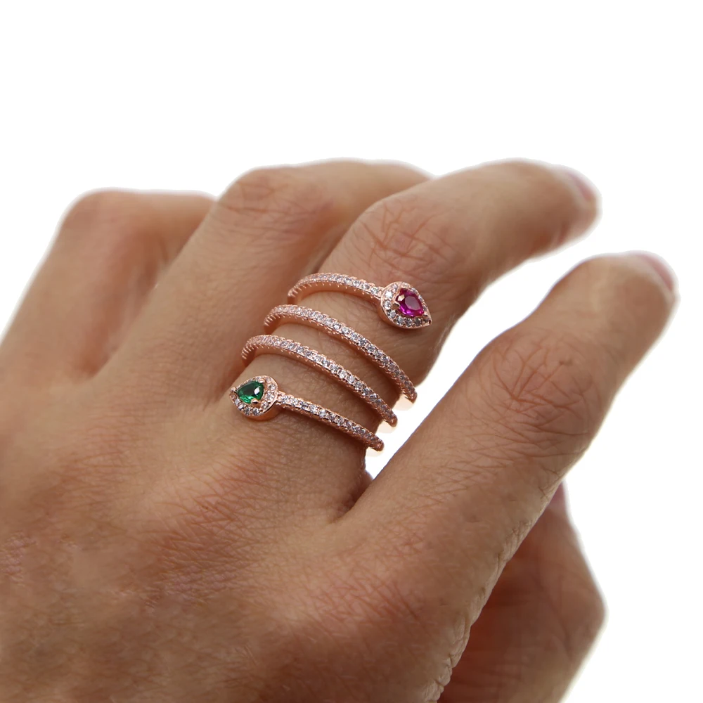 2019 Hot Sale Top Fashion micro pave Setting Party Classic Jewelry Anillos Stunning Multi Row full finger Rings For Women