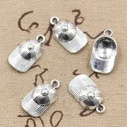 25pcs Charms Baseball Ball Cap Hat  20x10mm Antique Bronze Silver Color Plated Pendants Making DIY Handmade Tibetan Jewelry